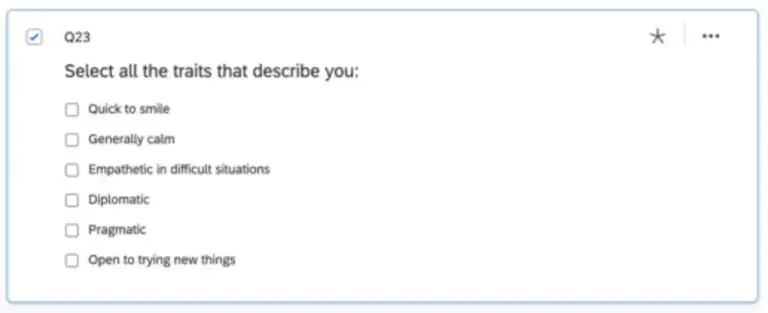 multi-select question