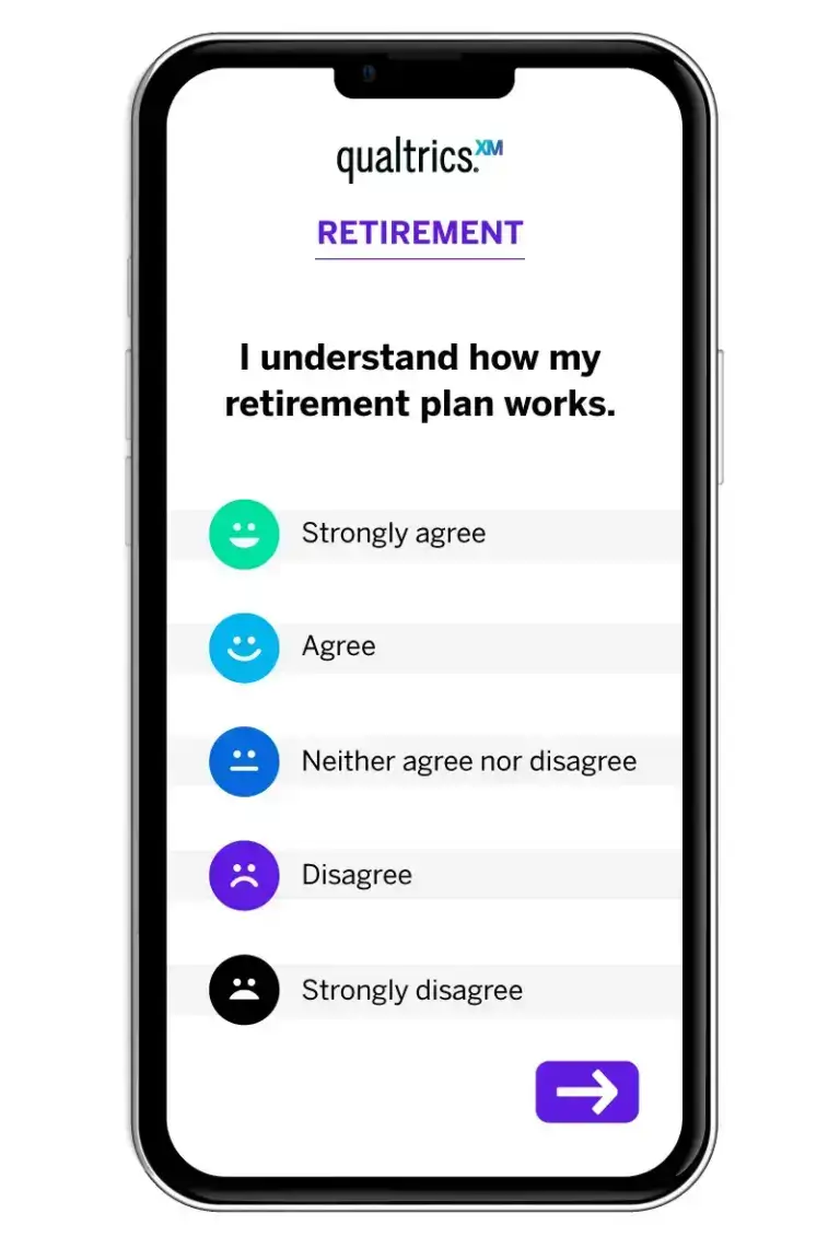 Retirement benefit survey question
