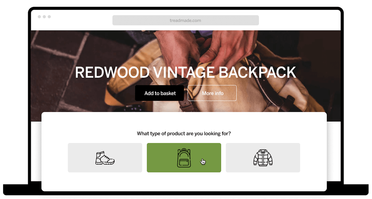 webpage displaying a customer journey optimizing survey