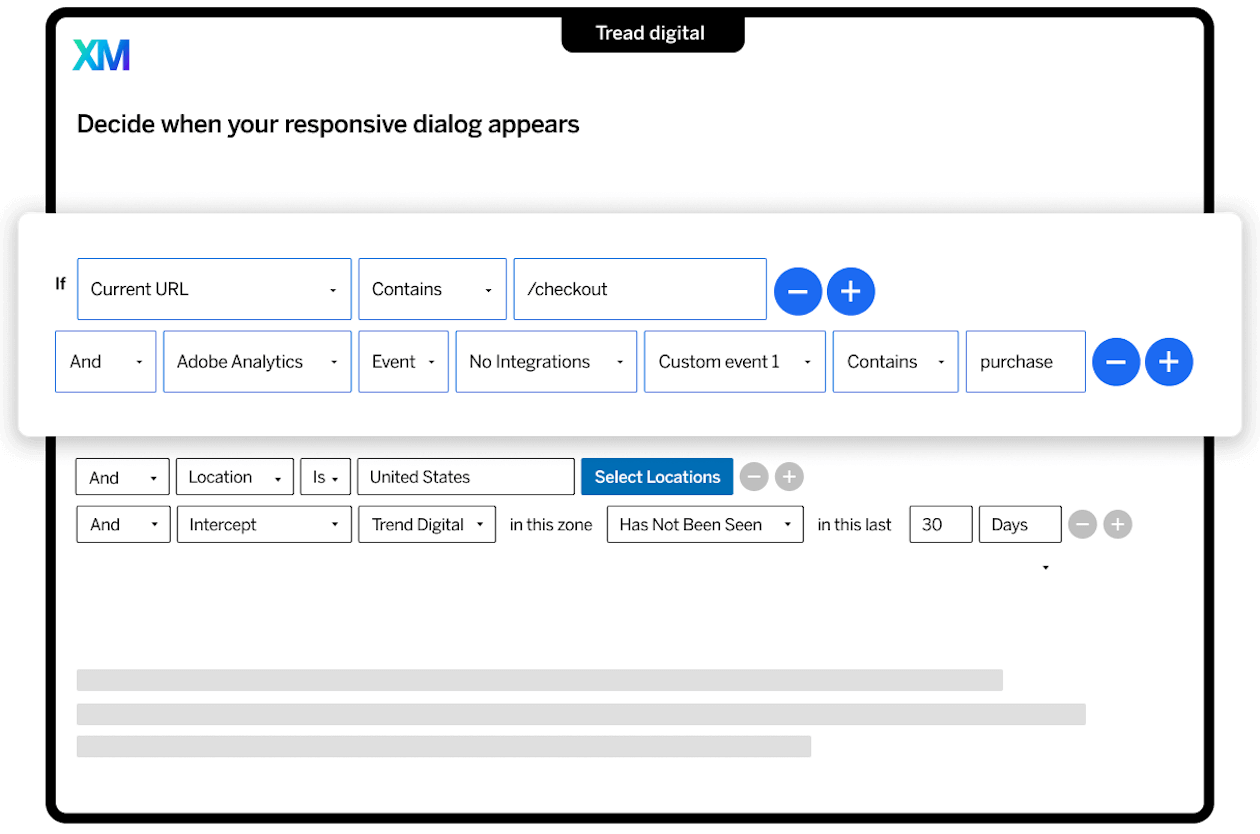Website feedback responsive dialog options