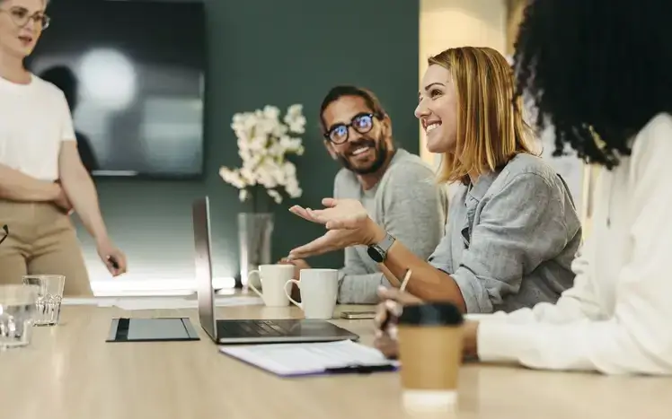 People smiling at work