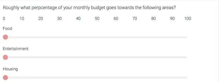 Slider survey example