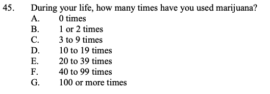 marijuana use question