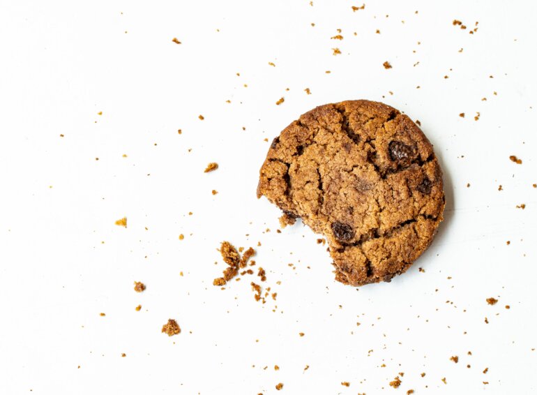A brand's cookie part eaten