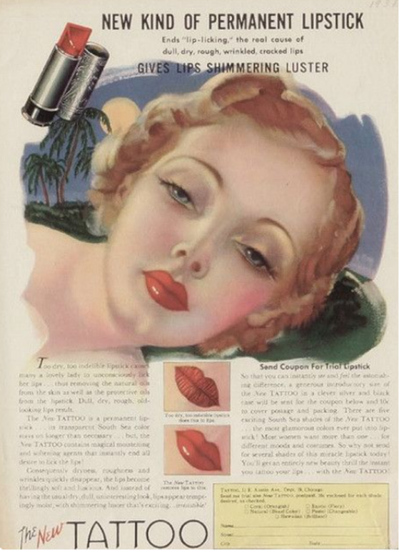 Pale skin and red lips were the definition of beauty in the 1930s