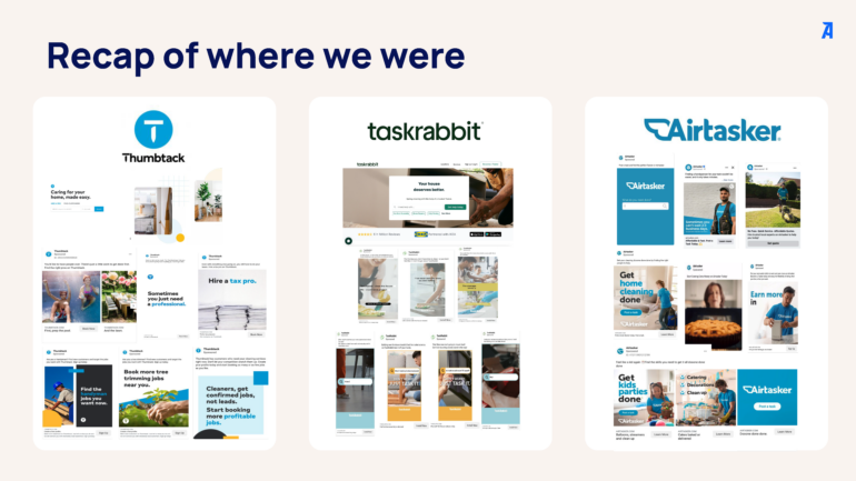 Recap of Airtasker's brand journey comparing against competitors