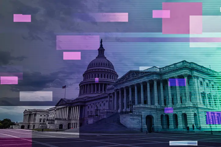 US Capitol with colorful overlay