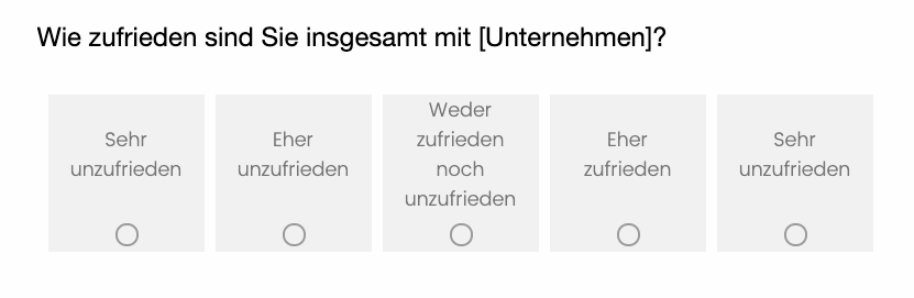 Wie zufrieden sind Sie insgesamt mit [Unternehmen]?