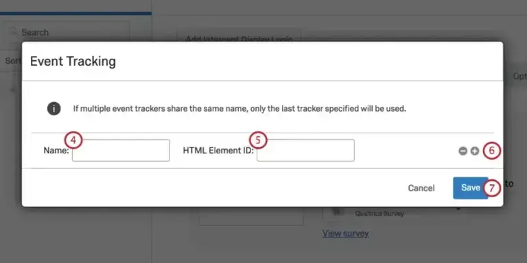 Event tracking name and HTML ID
