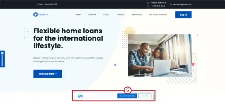 Qbanca homepage screenshot