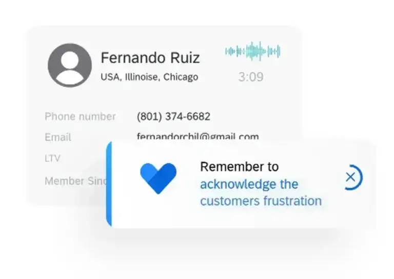 Experience profile of customer