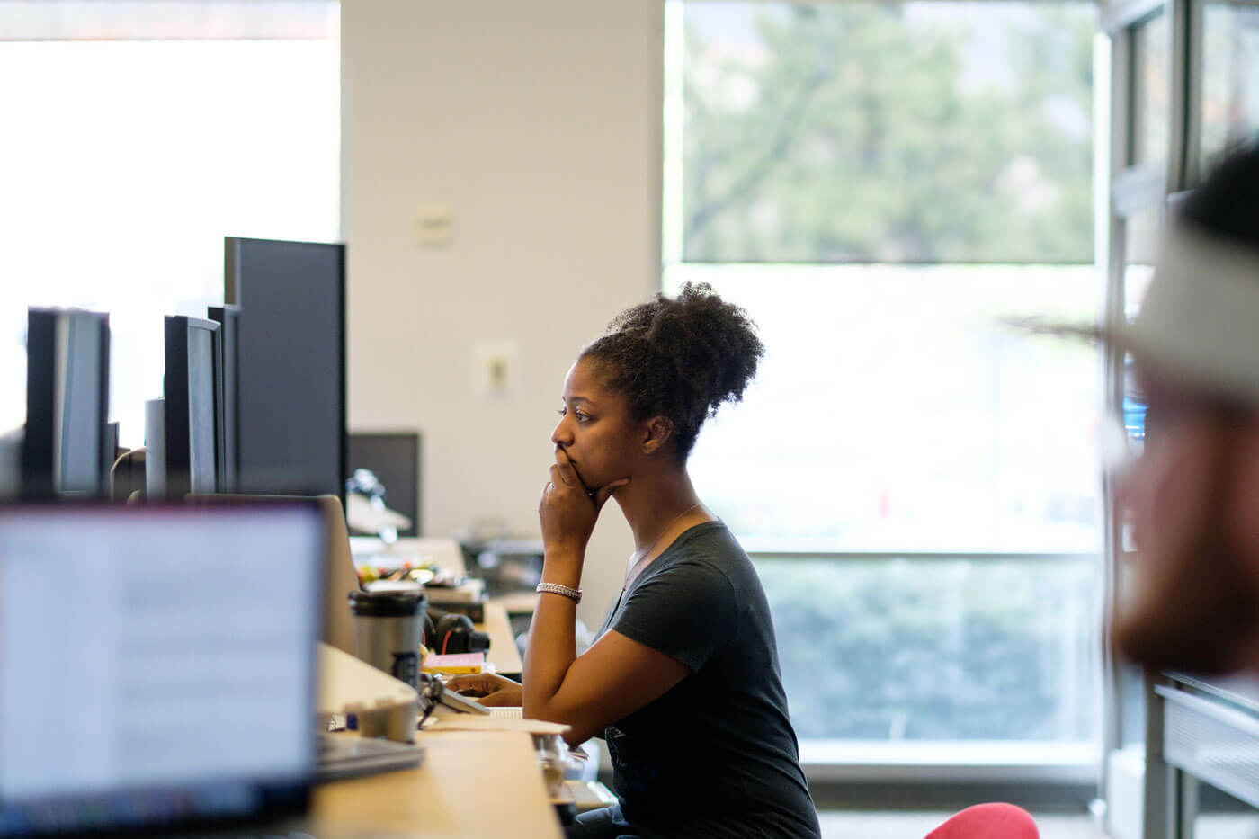 woman at her desk