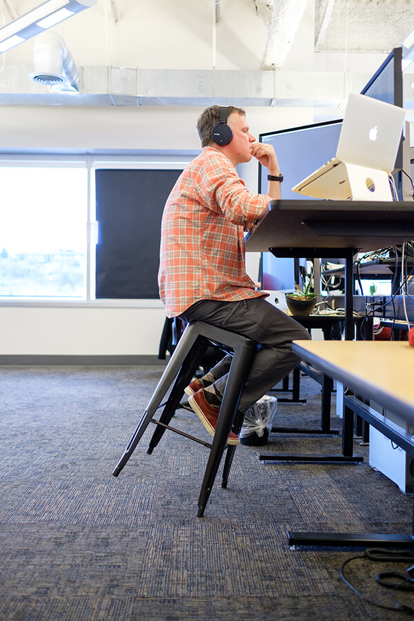 employee on chair