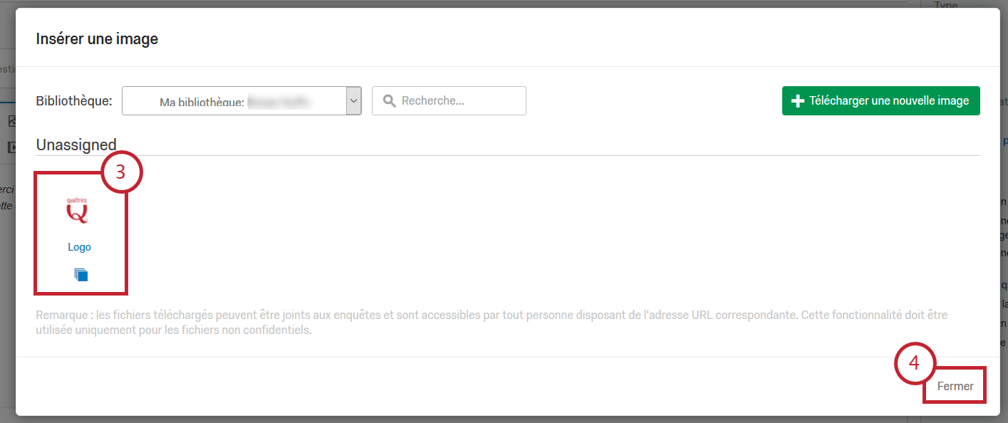Insérer une image Qualtrics