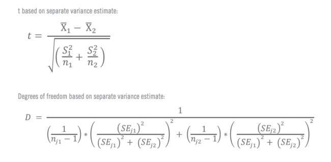 Formules pour le calcul manuel du test T 3