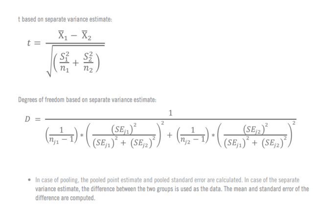 Formules pour le calcul manuel du test T 5