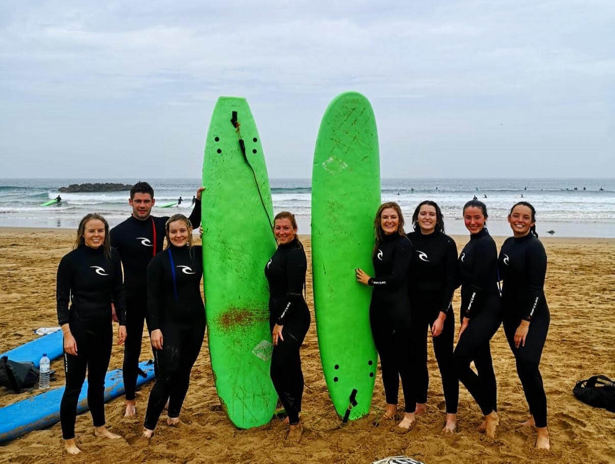 The Dublin Clubs & Socs group on their surfing trip in Morocco