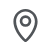 O ícone do seletor de localização parece um pino de localização solto em um mapa