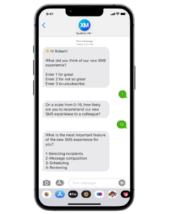 respondent view of a 2-way sms distribution