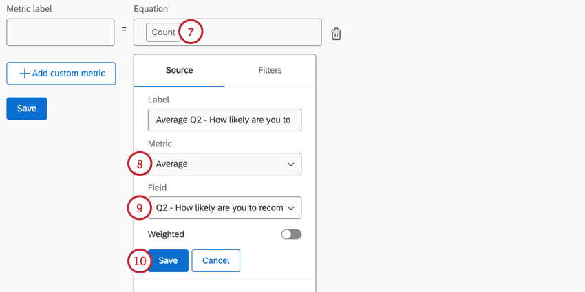customizing the metric