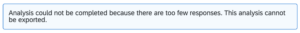 the error message when an analysis cannot be completed due to too few responses