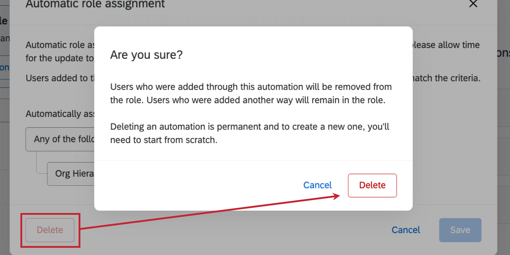 deleting an automation