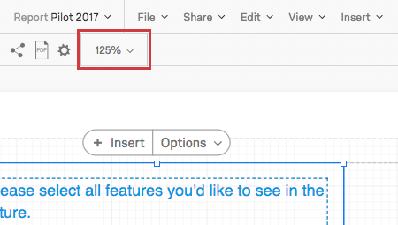 Option de zoom en haut à gauche dans la barre doutils inférieure