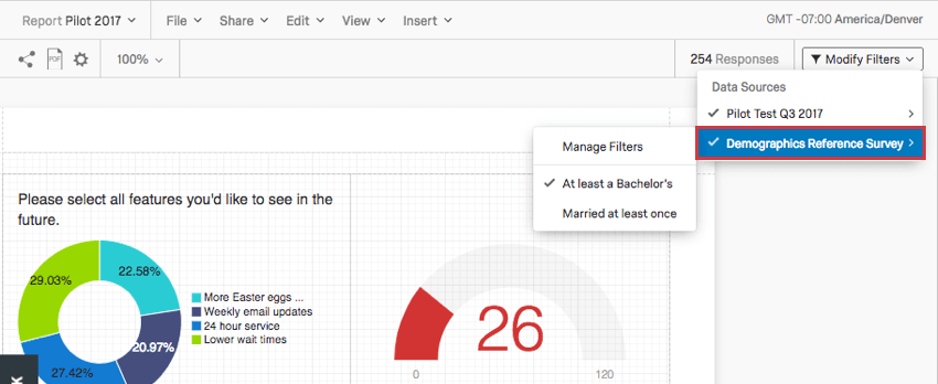 Selecting filters by data source