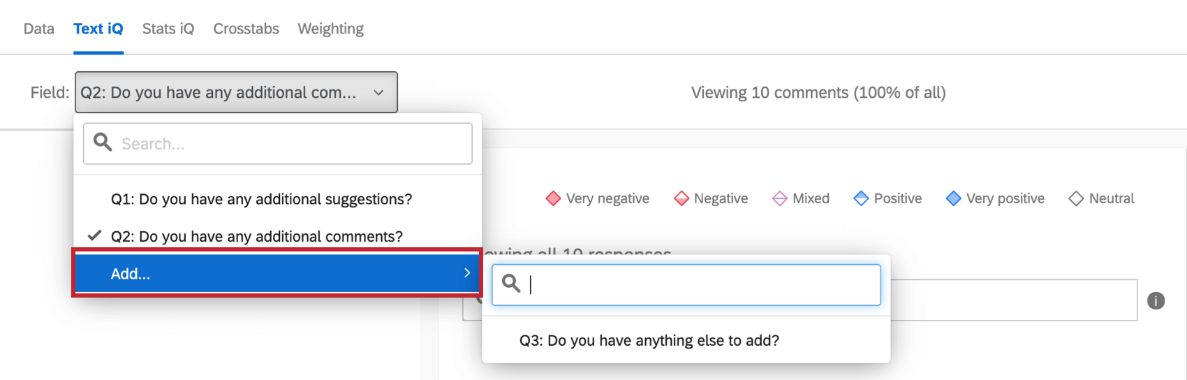 adding new questions to text iq