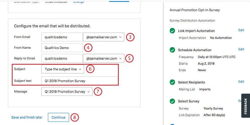 adicionando os detalhes do e-mail