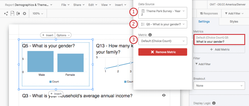 Data Source on the visualization editing pane on the right