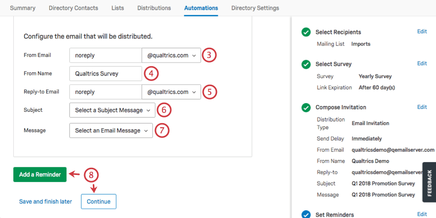 introduciendo la información del correo electrónico