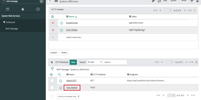 opening the POST method