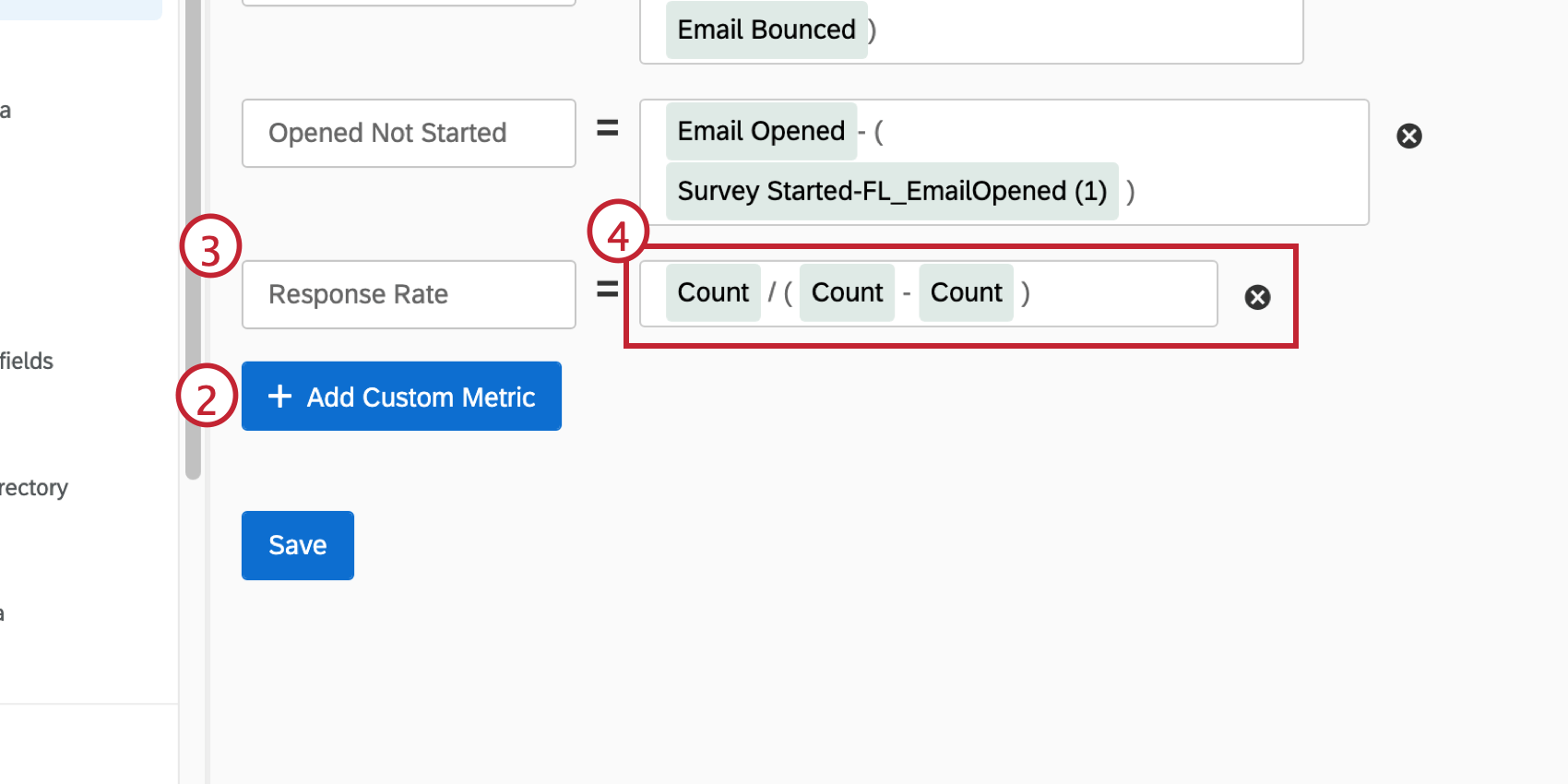Add a custom metric and add counts