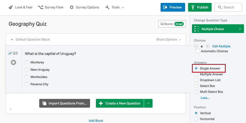 Multiple Choice Exam Template from www.qualtrics.com