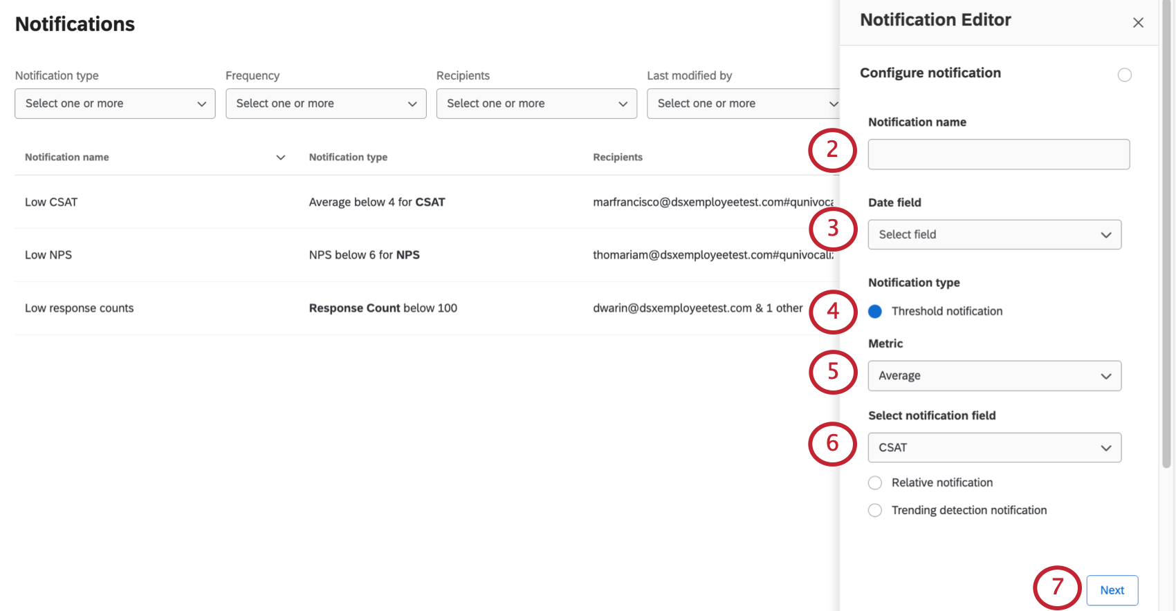 Opens a menu that hovers on the right with the fields described in the following steps