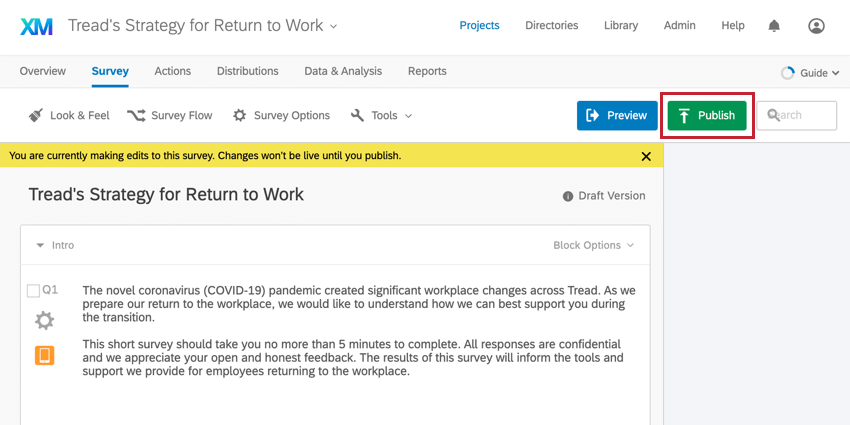 Return To Work Pulse Qualtrics Support