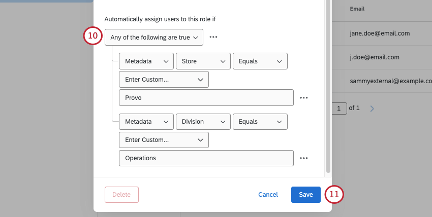 adjusting how multiple conditions are handled and saving