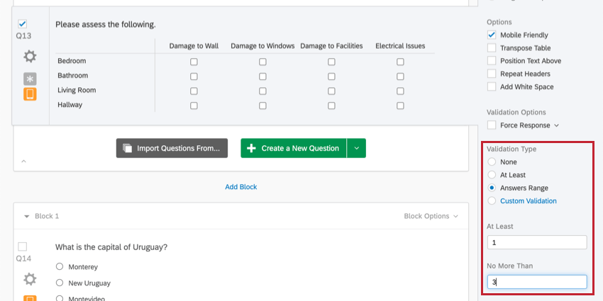 Matrix Table Question Qualtrics Support