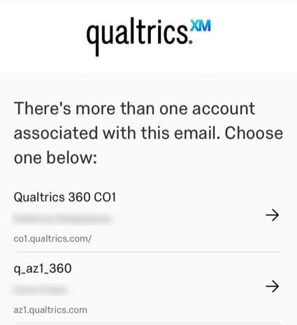 selecting an account to login to