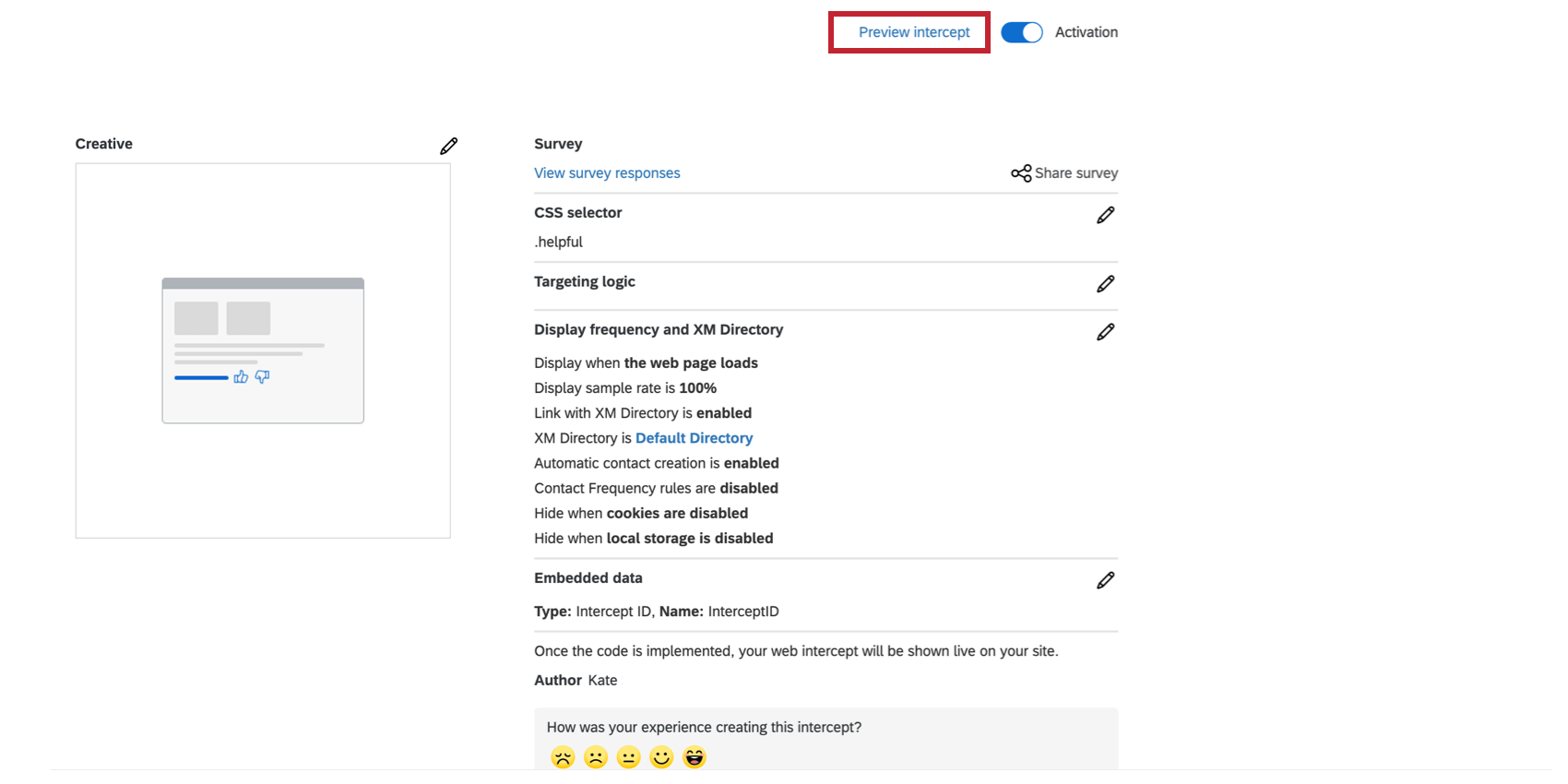 Preview Intercept button in digital intercept configuration menu.