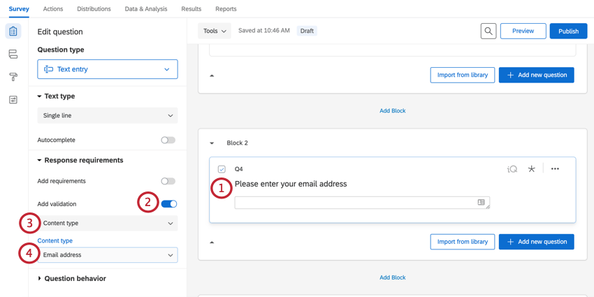 adding content validation based on email address