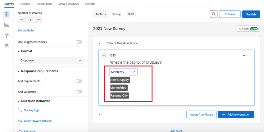 Multiple Choice Question
