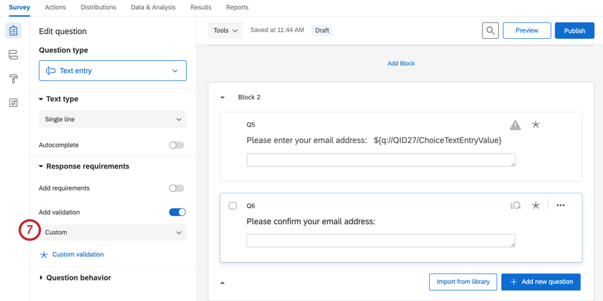 changing the validation type to custom