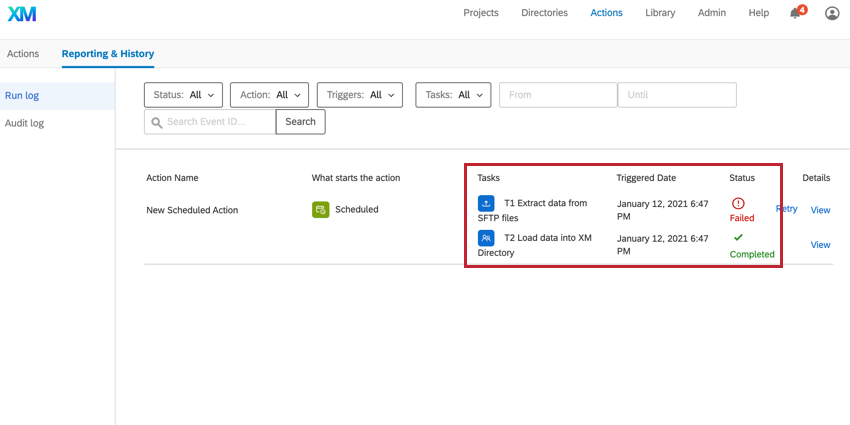 reviewing an ETL workflow in reporting. the extractor task failed while the loader was successful