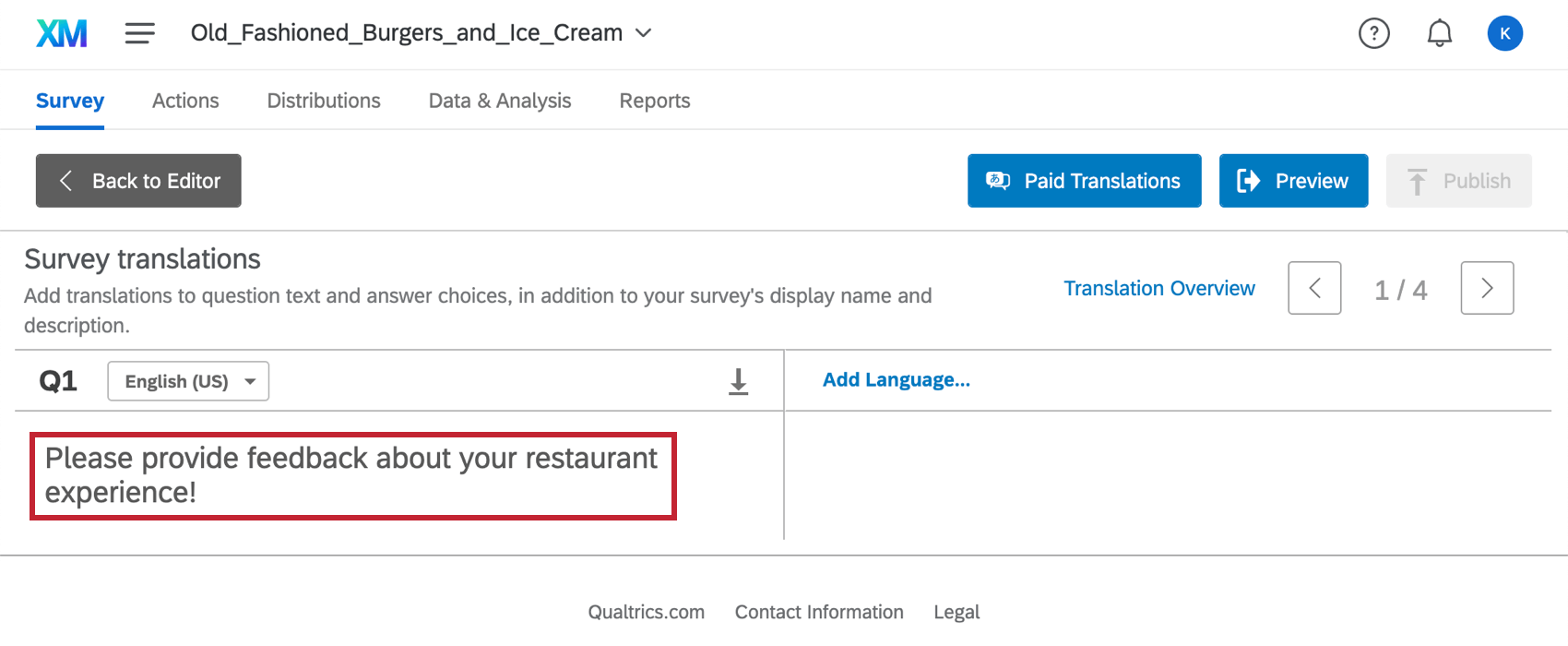 Translate Survey