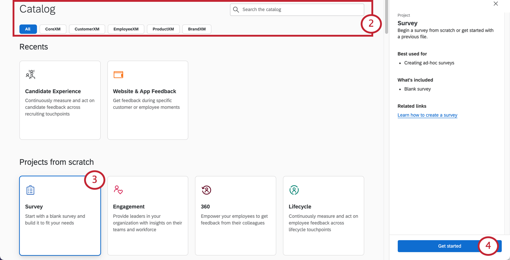 Selecting the Project Type and solution in the project creation window