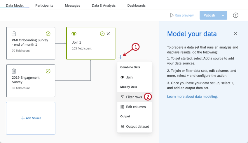 adding a filter within the data model