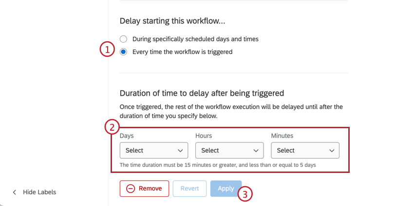 Configurações de workflow