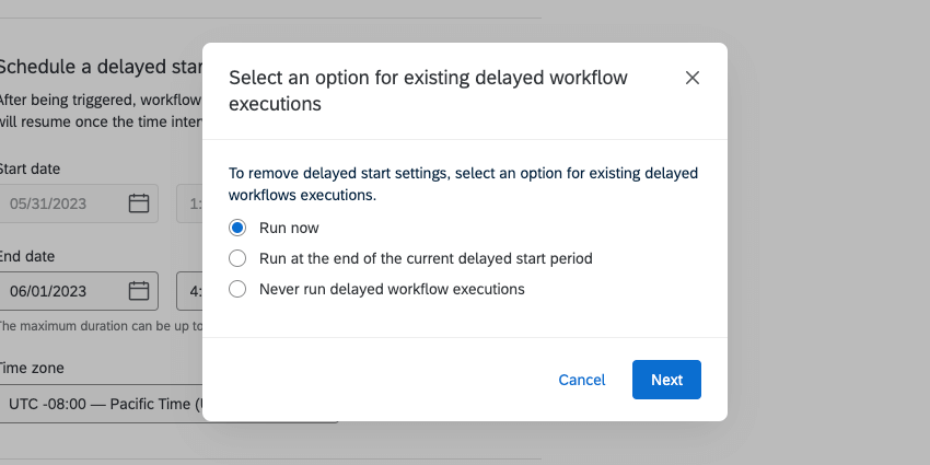 Configurações de workflow